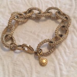 J. Crew Factory Gold and Crystal Link Bracelet